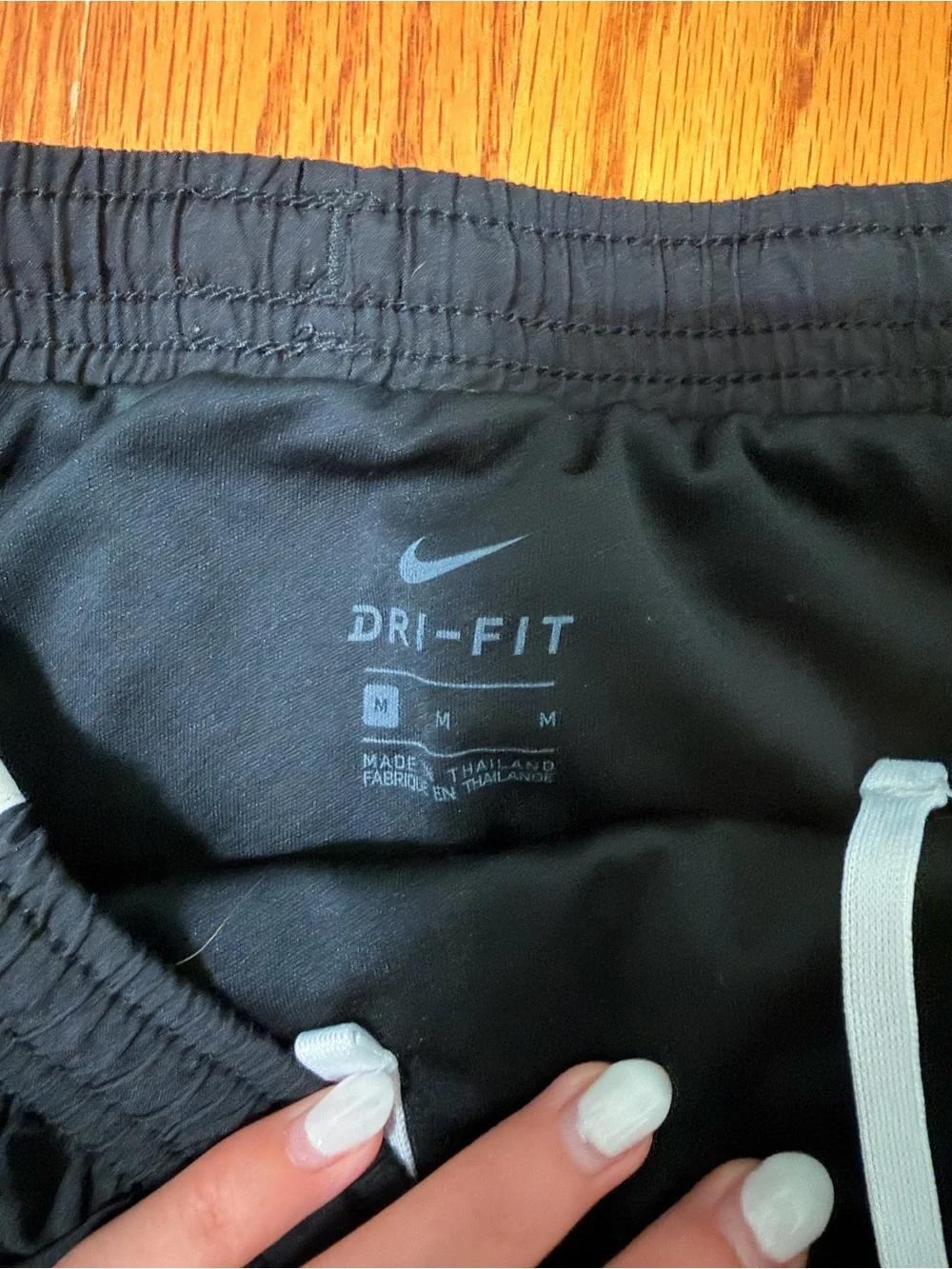 Nike Black Women's Athletic Dolphin Shorts with White Piping